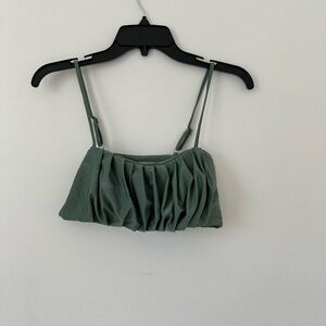Olive Green ruffle bathing suit top! 🫒